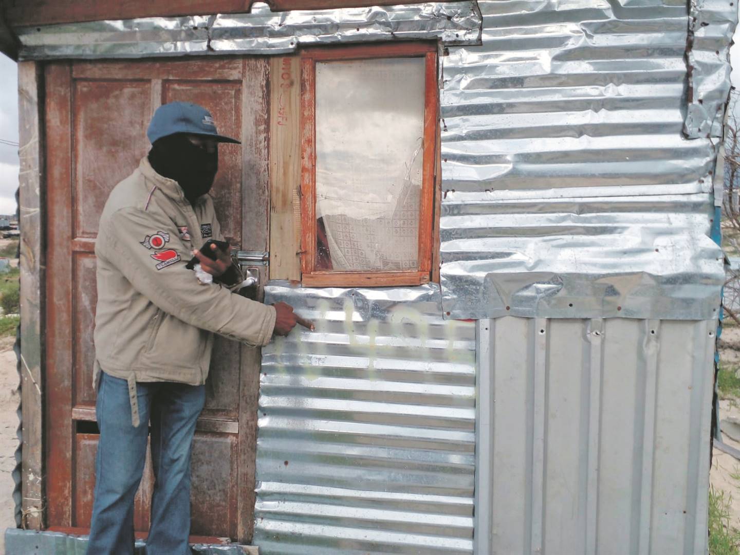 A Khayelitsha man found cartridges in front of his house and bullet holes next to the door.       Photo by        Lulekwa    Mbadamane