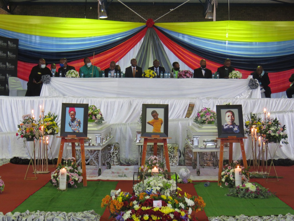 The siblings Tebogo Ngcongwane, Katleho and Lehlohonolo Khoabane were laid to rest today (Saturday). Photos by Ntebatse Masipa  