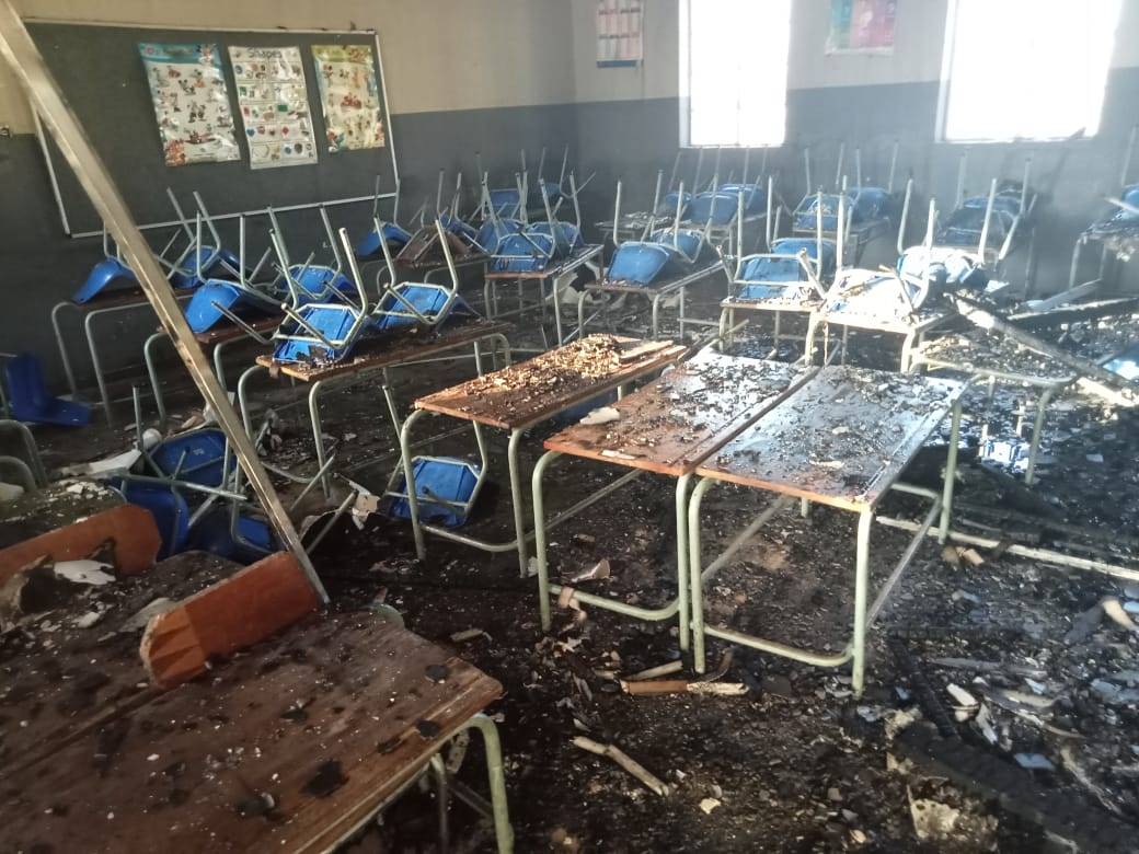 Eight classrooms were damaged in a blaze at Drommedaris Primary School in Reiger Park this weekend. Photo: Supplied