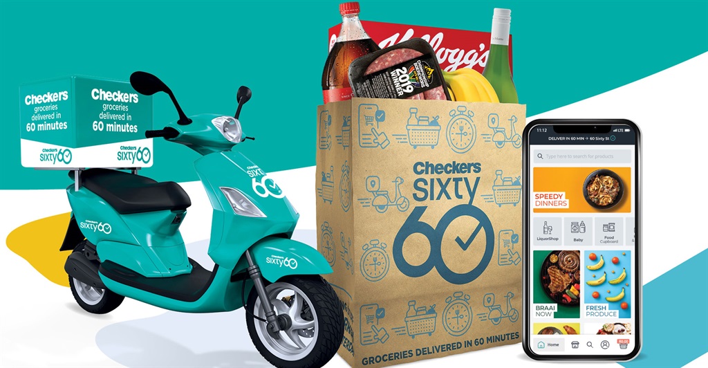 Checkers' Sixty60 one-hour on-demand grocery delivery service launched in late 2019. Photo: Checkers