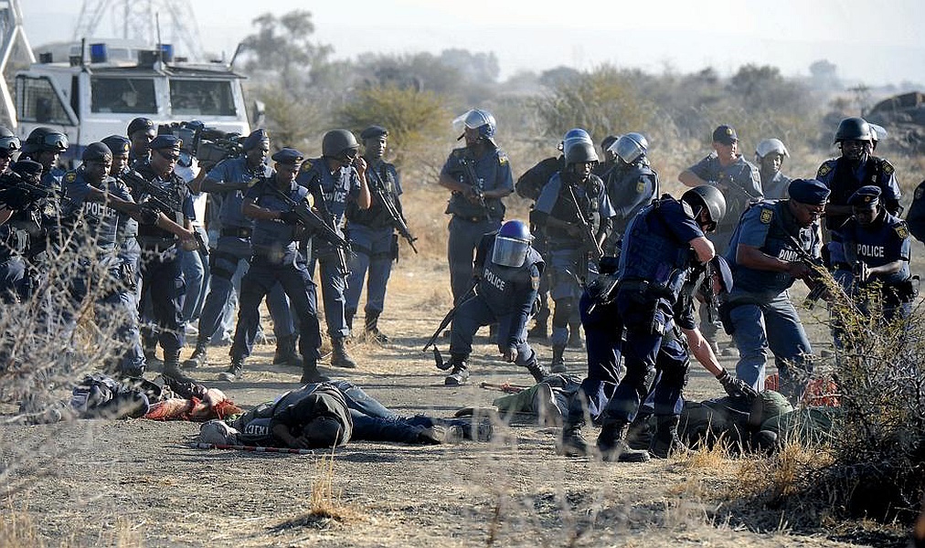 The scene at the Marikana massacre in 2012. Picture: Archive