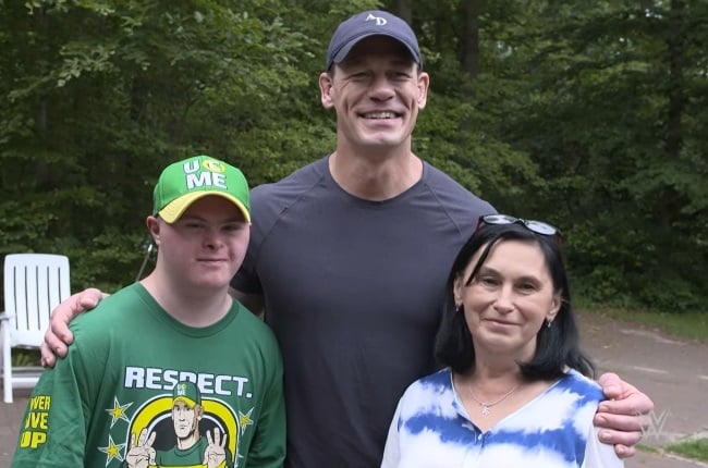John Cena during his visit with Misha Rohozhyn and his mom, Liana, in the Netherlands. (PHOTO: WWE)