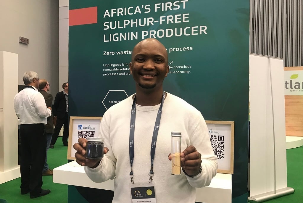 Tshepo Mangoele is CEO and founder of LignOrganic, the company extracts lignin from plant matter to make other products, like bio coal which is a fossil-free fuel.