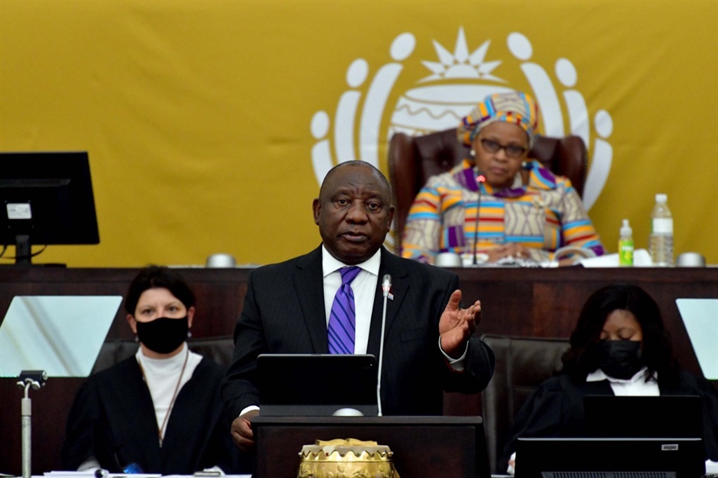 President Cyril Ramaphosa delivering the budget vote speech on Thursday.