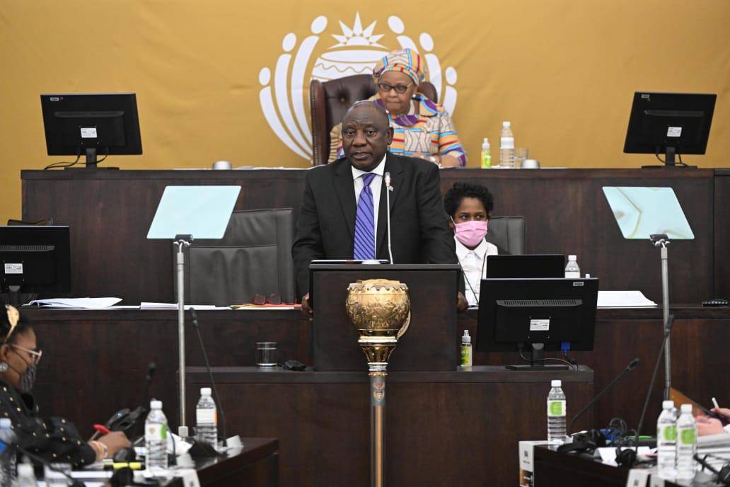 Pres. Cyril Ramaphosa spreek Donderdag die parlement toe.  Foto: Jaco Marais