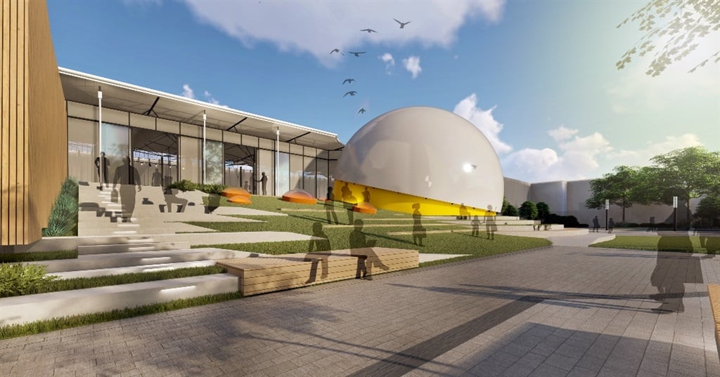 Artist’s impressions of the new Science Centre with its Digital Dome alongside University Way on Ocean Sciences Campus.