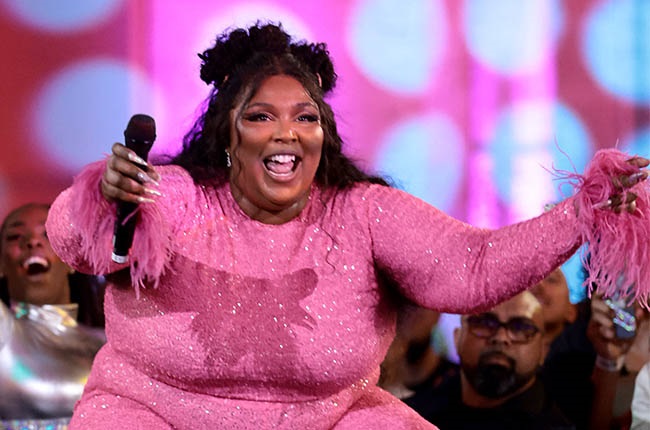 Lizzo and the Big Grrrls perform onstage at the Lizzo "Lizzoverse" album Playback Performance.