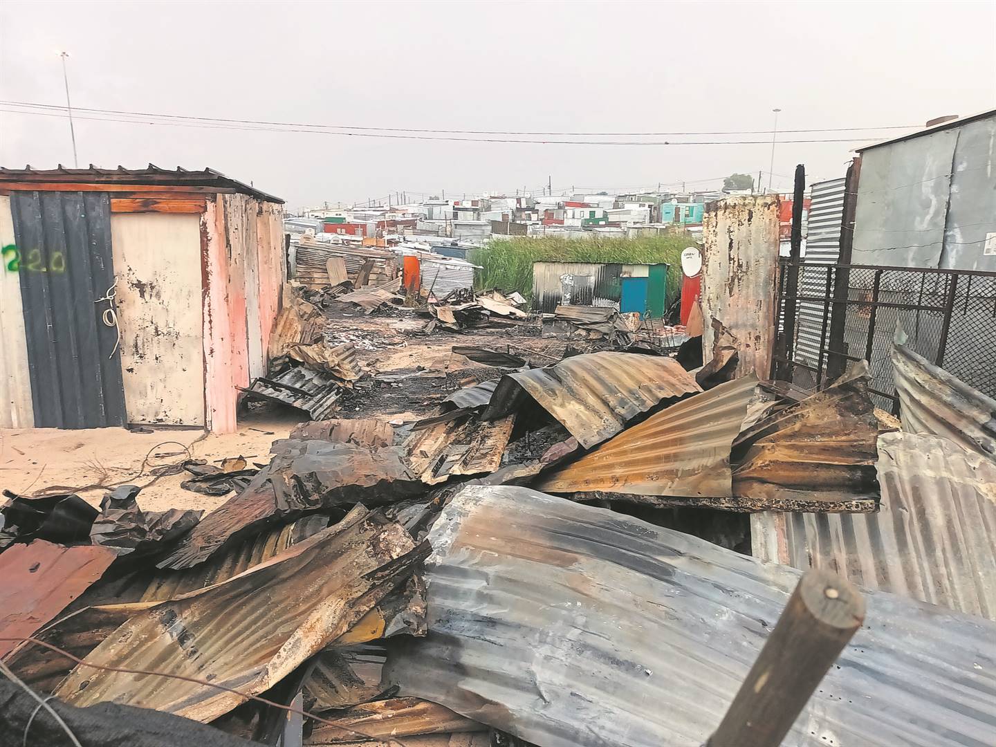 Some of the debris after the fatal shack fire.PHOTO: UNATHI OBOSE