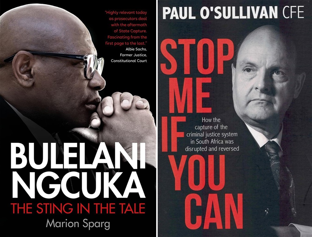 Book covers: Bulelani Ngcuka: The Sting in the Tale by Marion Sparg (Jonathan Ball) and Stop Me if You Can by Paul O’Sullivan (Paul O’Sullivan).