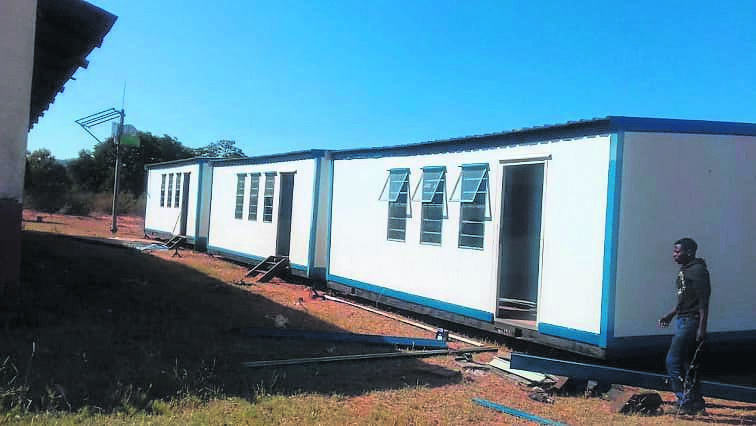 Some of the mobile classrooms that were delivered to Ratseke Primary School in Limpopo. 