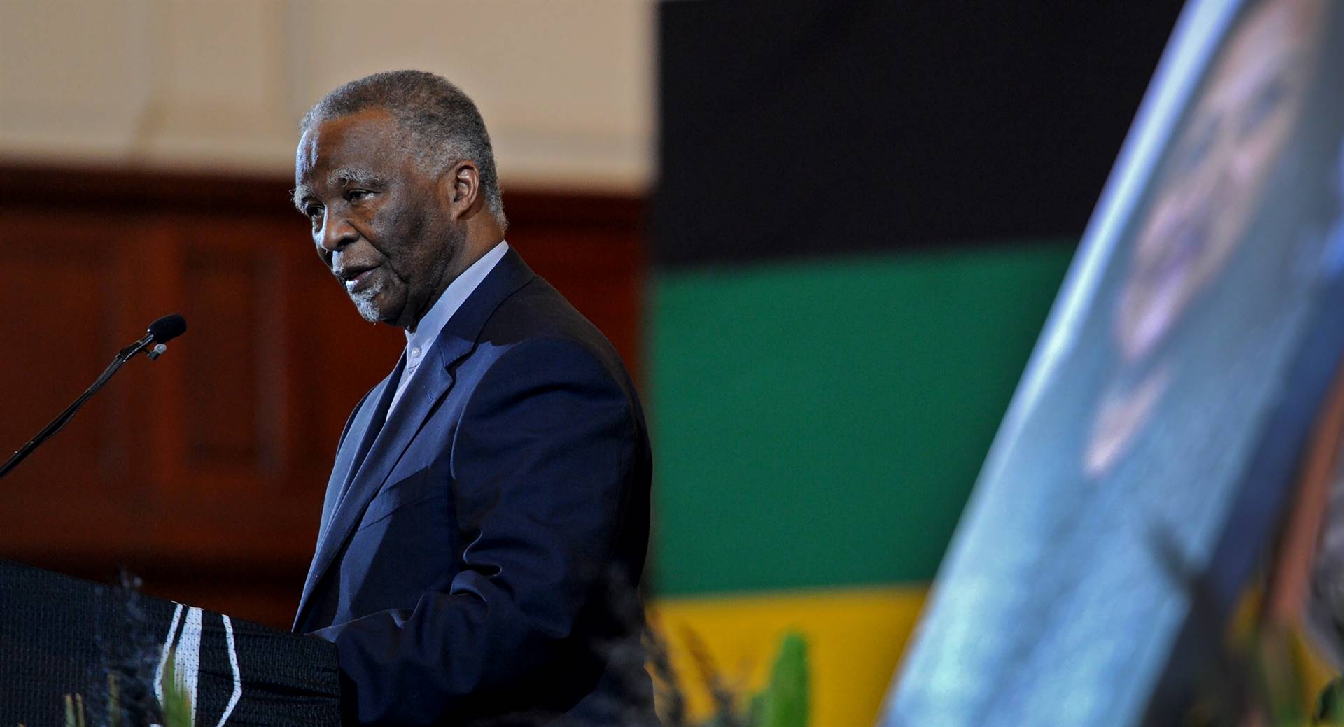 Former president Thabo Mbeki at the memorial service of Jessie Duarte at Johannesburg City Hall. Photo: Tebogo Letsie/City Press
