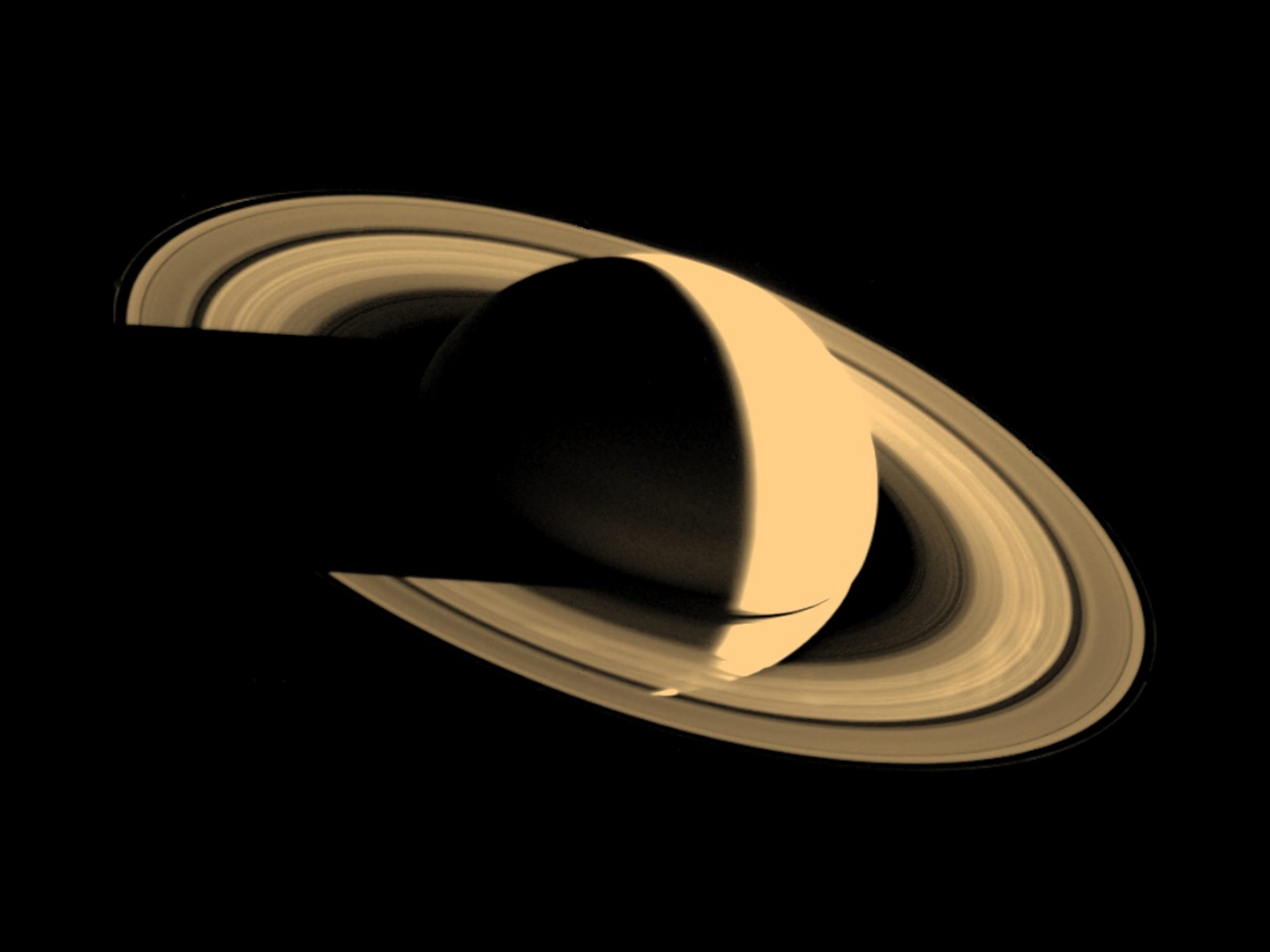 Voyager 1 looked back to Saturn on November 16 1980 to give this unique perspective on its rings. NASA/JPL