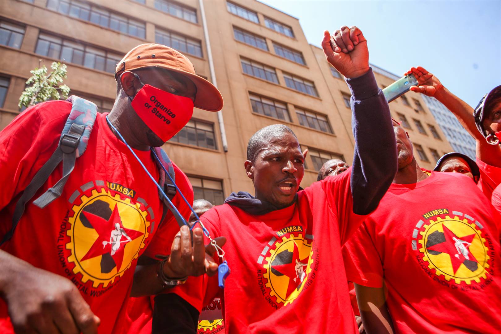 Members of the National Union of Metalworkers of South Africa. 