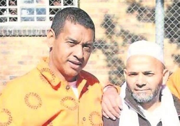 Ebrahim Jeneker with Pagad leader Abdus-Salaam Ebrahim, during a visit while he was serving his sentence.