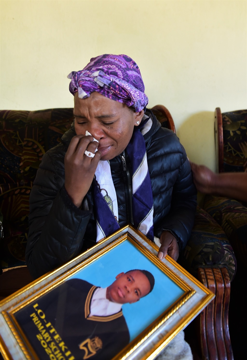Dorah Kasibe could not hold back her tears as she recalled the state her son Kutlwano was in after being beaten by the community during a mob justice where he was accused of stealing a water tap. Photo by Morapedi Mashashe