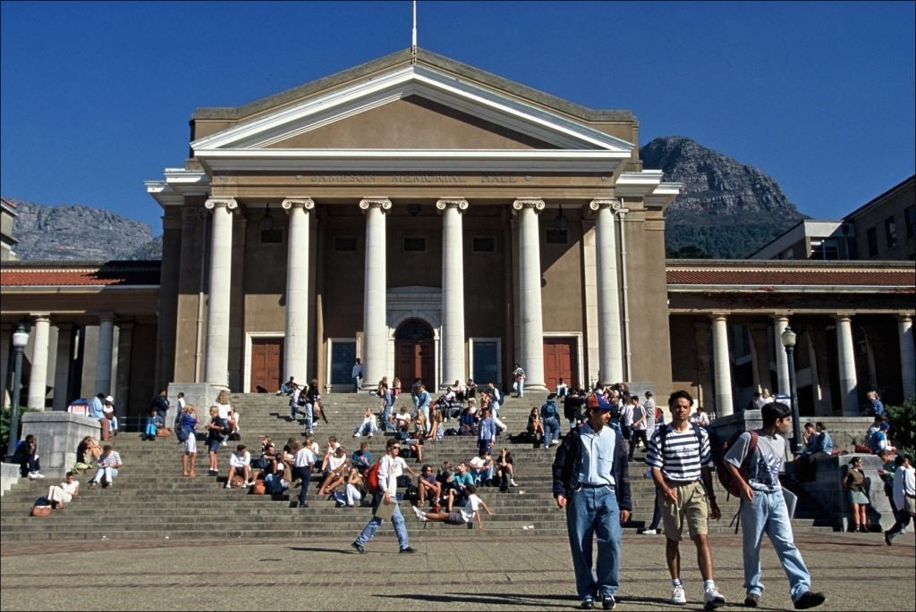 Students pictured at a part of the UCT campus.
