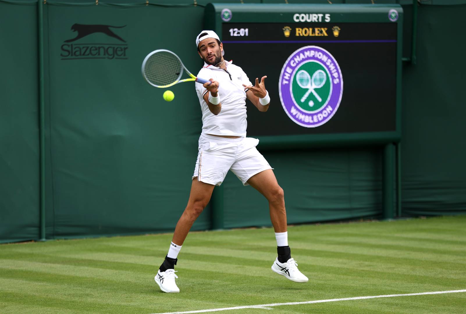 Die Italianer Matteo Berrettini verlede jaar in aksie op Wimbledon, waar hy in die eindstryd verloor het. Foto: Getty Images