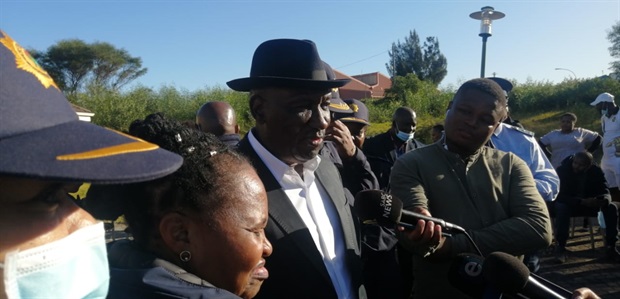 Police Minister Bheki Cele addressed the media at Woodbrook Mortuary where the remains of the victims who tragically died at Enyobeni Tavern in East London were identified. (Image: Johnnie Isaac)