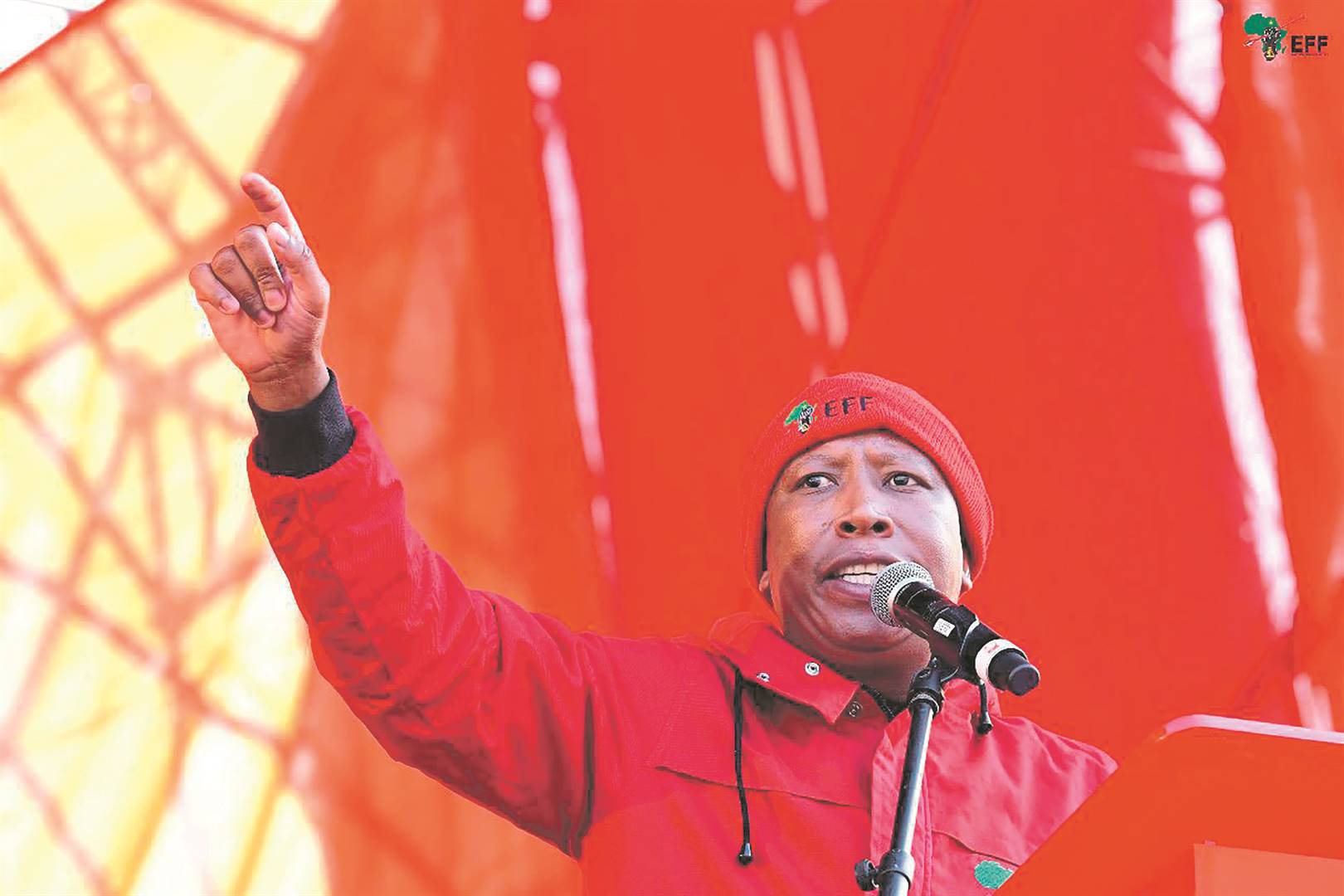 EFF leader Julius Malema addresses the Freedom Charter Day Rally at the Walter Sisulu Square in Kliptown, Soweto.             Photo from Twitter/EFF