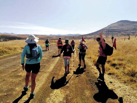 Camino-stappers op die Hoogland-roete in die Oos-Kaap.