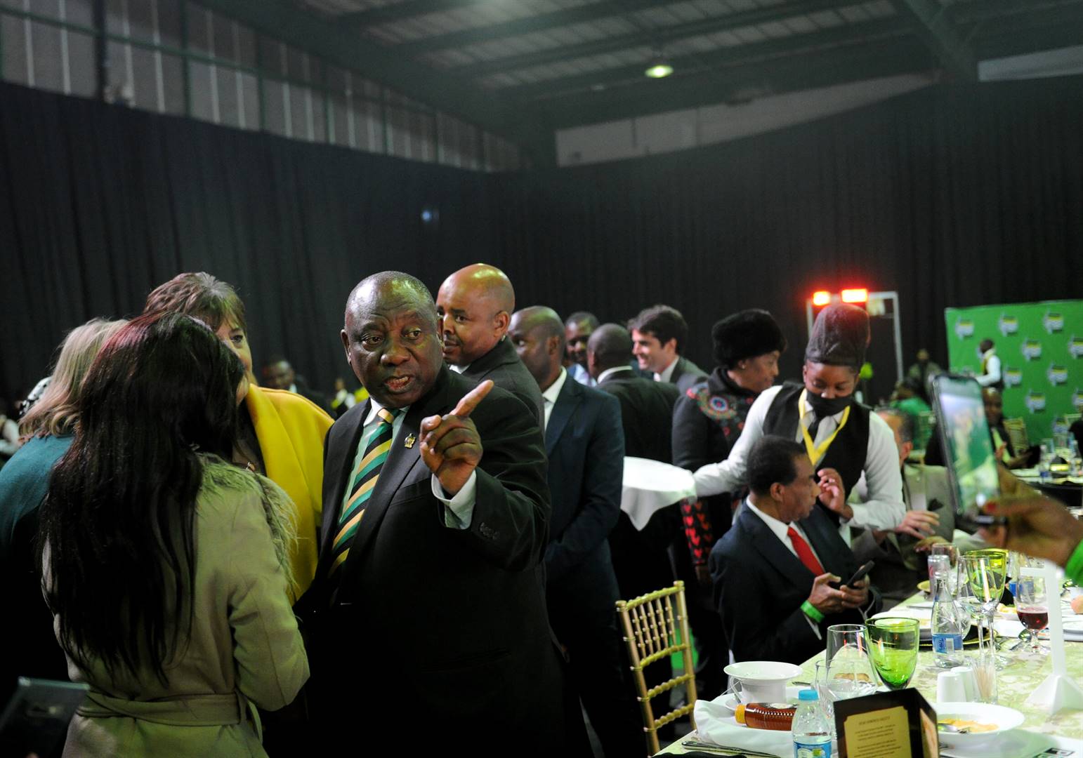 ANC president Cyril Ramaphosa at the party's gala dinner at Nasrec. Photo: Tebogo Letsie