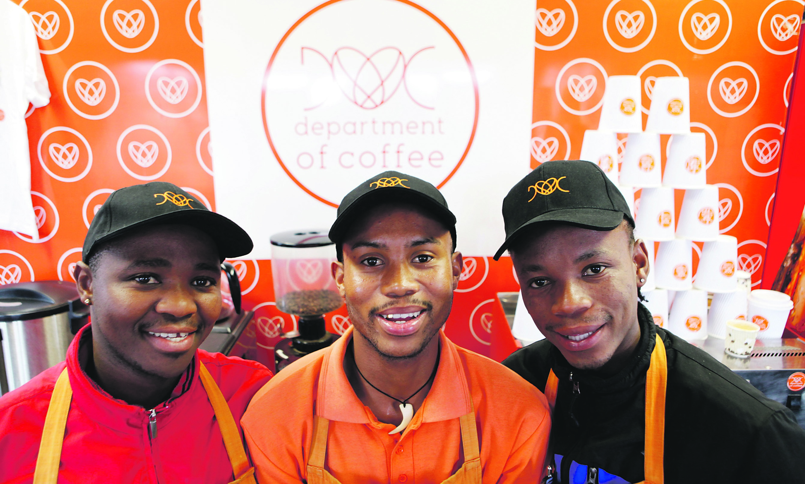 caffeine captains
 From left: Vusumzi Mamile, Wongama Baleni and Vuyile Msaku are owners of the Department of Coffee in Khayelitsha, Cape Town. They are now planning to open a second coffee shop in Philippi 

PHOTO: wikus de wet

