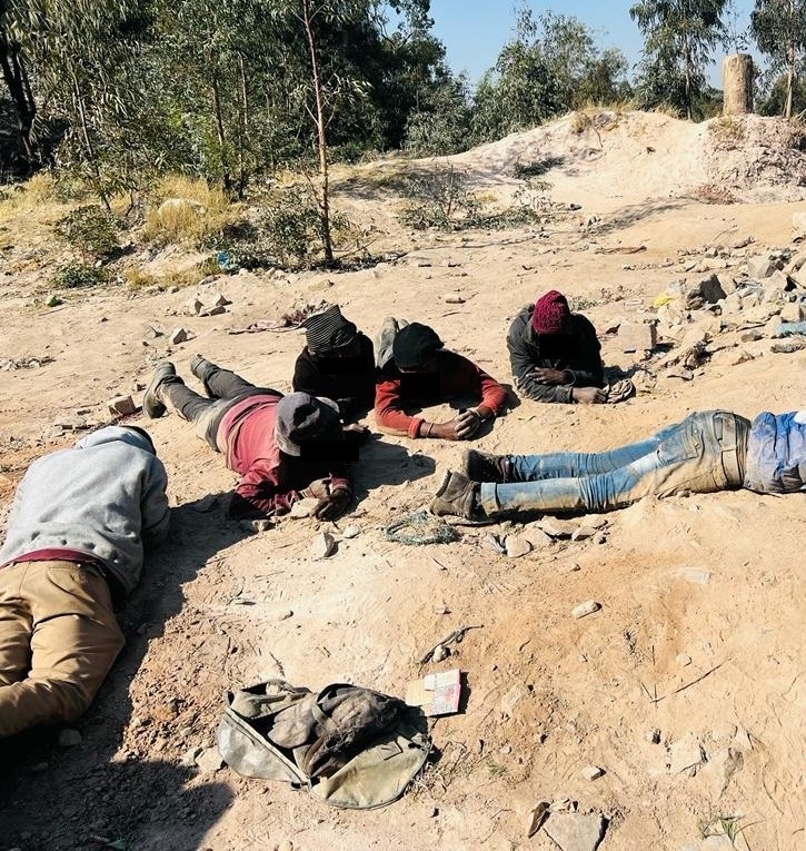 group of illegal miners arrested for murder and assault in Randfontein on Tuesday.