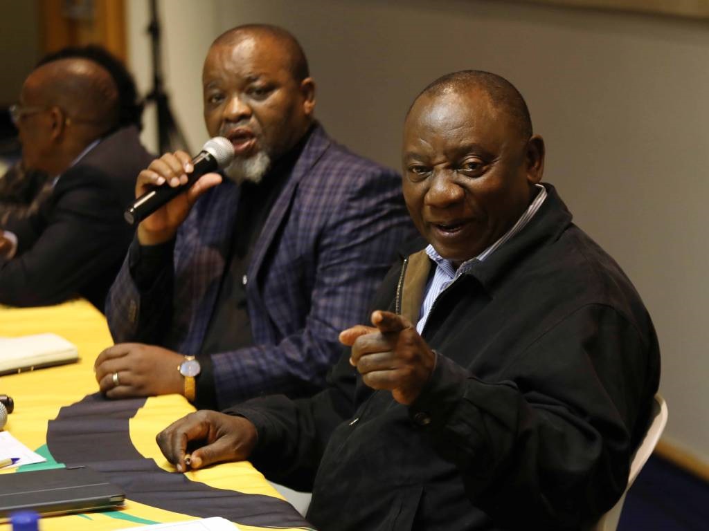 President Cyril Ramaphosa and Gwede Mantashe seen during the ANC NEC meeting.
