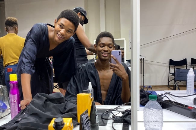 The brothers, who hail from Limpopo, backstage at Milan Fashion Week. (PHOTO: supplied)