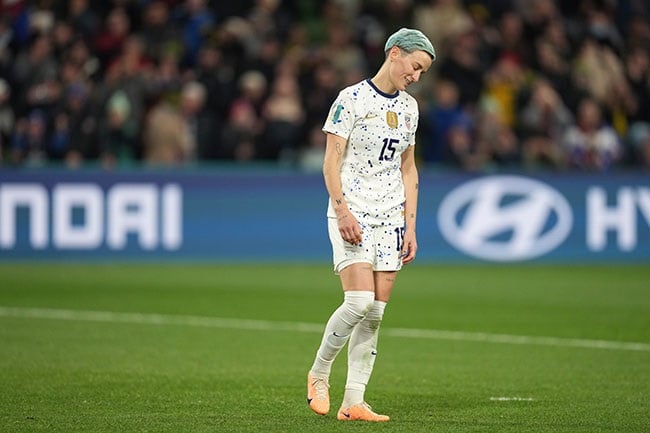 Megan Rapinoe after missing from the penalty spot. (Photo by Brad Smith/USSF/Getty Images for USSF)