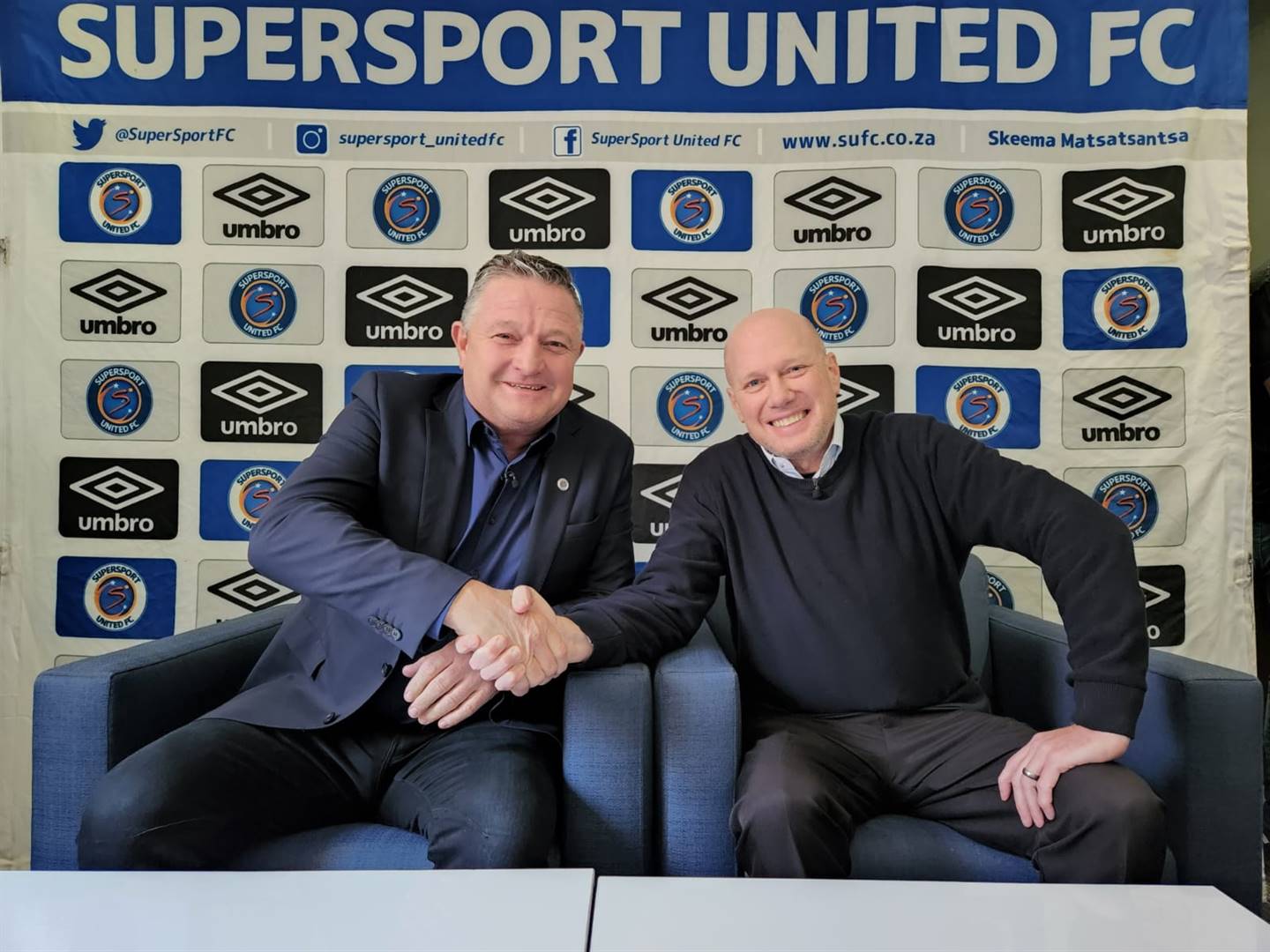 Gavin Hunt was announced as the new head coach of SuperSport United after a successful stint at the club between 2007 and 2010. Photo: SuperSport United/Twitter