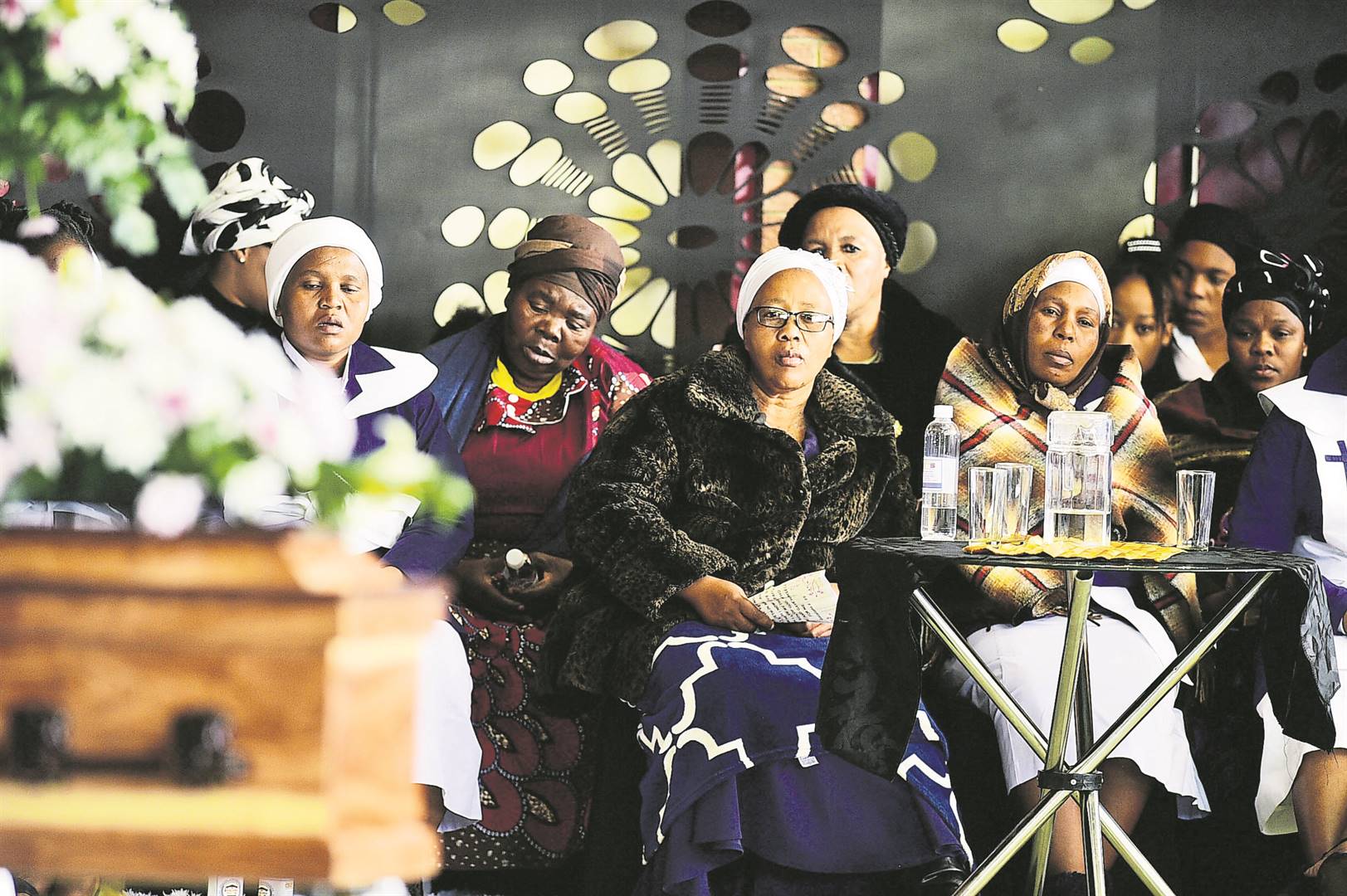 Sinikeziwe Ndlovu’s loved ones at her funeral service. The little girl was hit by a scholar transport at her school in Dobsonville, Soweto.          Photo by Lucky Morajane