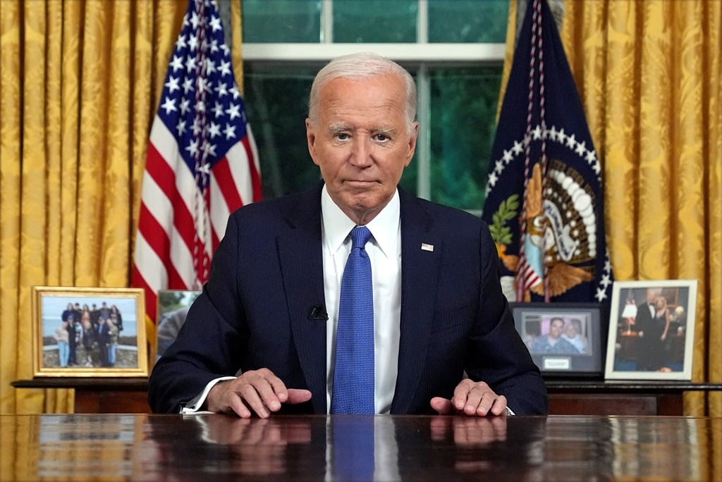 News24 | Joe Biden says he bowed out of election to unite nation, as Donald Trump attacks Kamala Harris