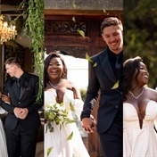 Six years on, high school sweethearts tie the knot in stunning intimate wedding for 50