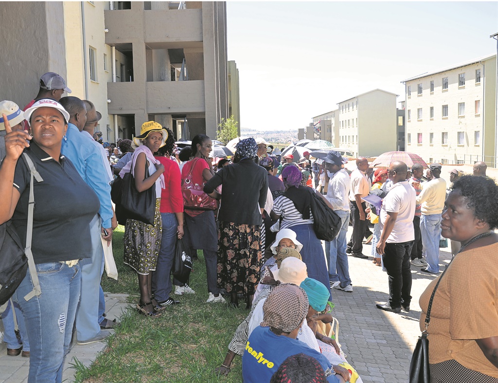 People from different kasis took over Fleurhof flats yesterday.                                               Photo by Yuri Madonsela   
