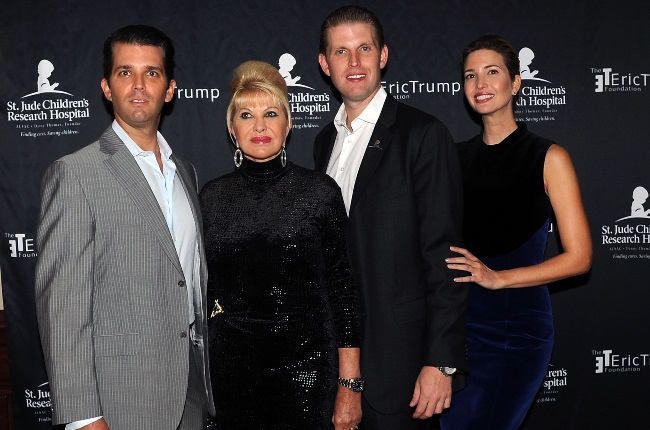 Ivana with her three children (from left) Donald J