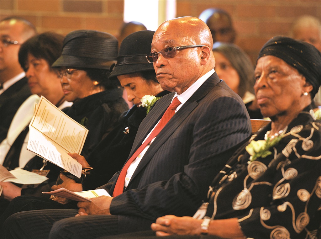 President Jacob Zuma with ANC stalwart Gertrude Shope (right) and the Loots family at the funeral of Umkhonto weSizwe icon Hermanus Loots, who passed away on January 26 