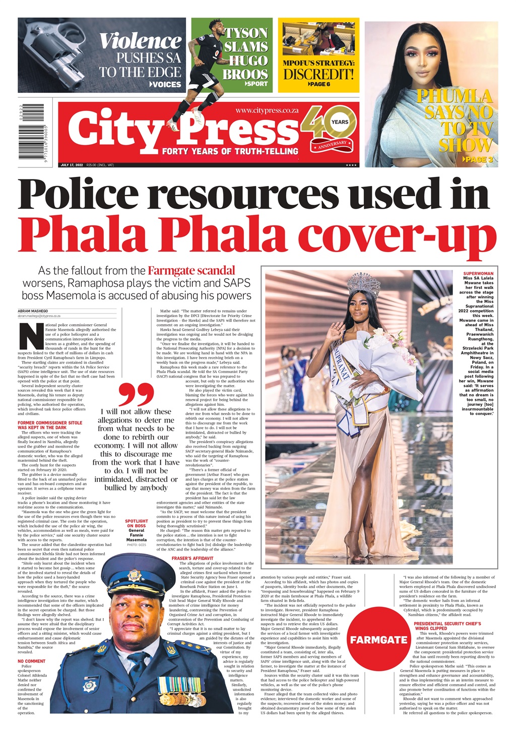 What's in City Press, July 17 2022