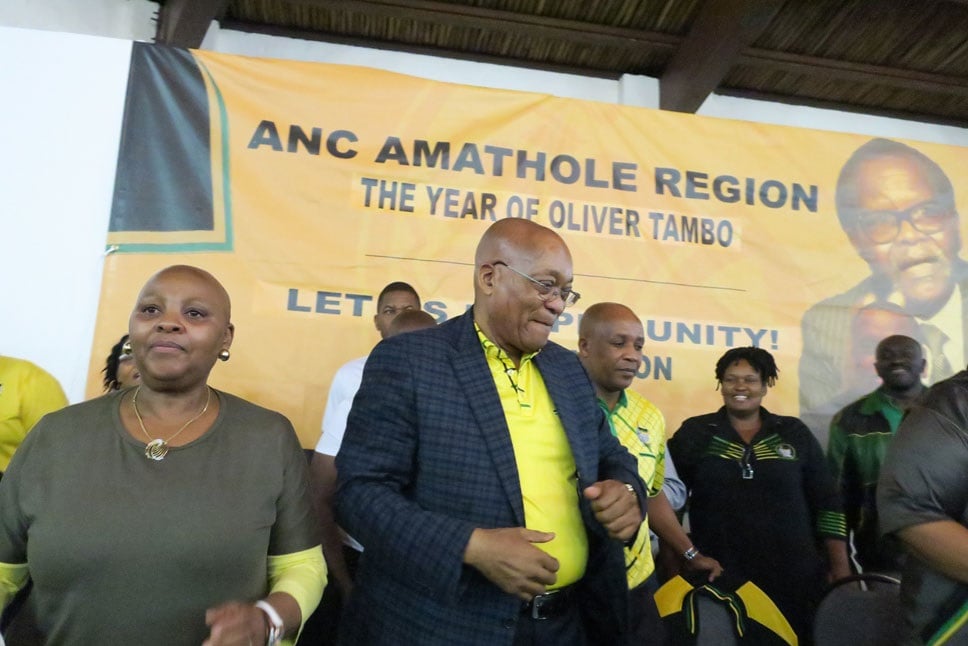 President Jacob Zuma arrives at the ANC Amathole regional conference at the Mpekweni Beach Resort in the Eastern Cape on Sunday. Picture: Lubabalo Ngcukana/City Press 