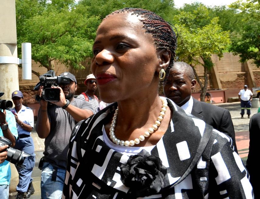 Public Protector Thuli Madonsela outside the Constitutional Court today. Photo by Christopher Moagi