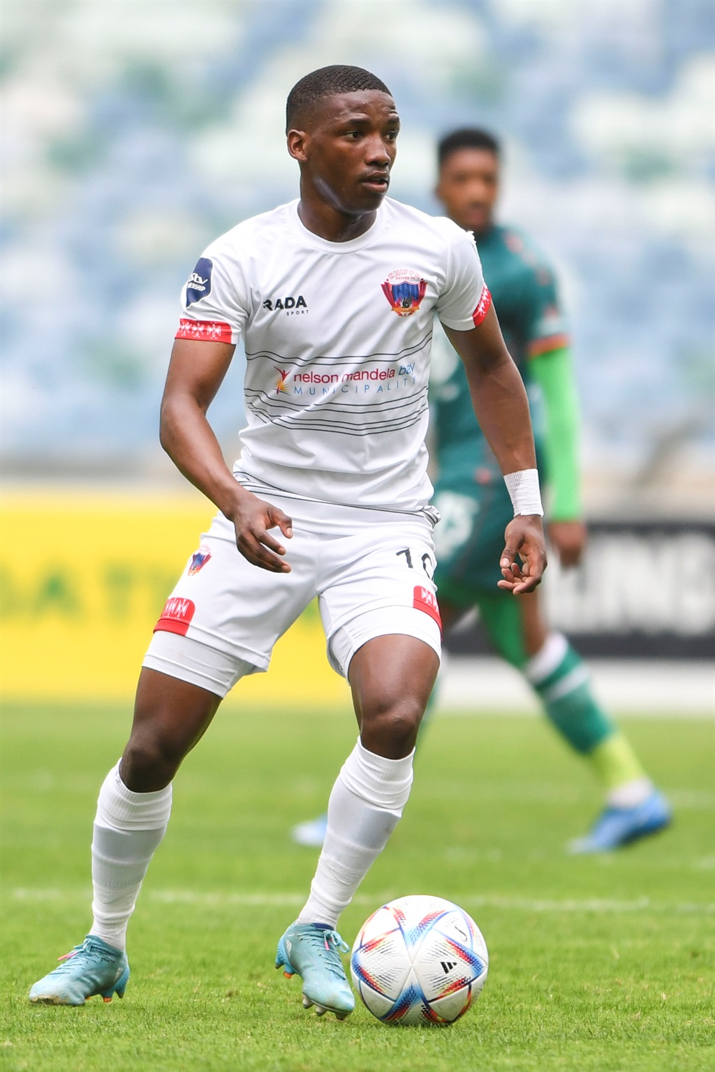 DURBAN, SOUTH AFRICA - SEPTEMBER 10: Azola Matrose of Chippa United during the DStv Premiership match between AmaZulu FC and Chippa United at Moses Mabhida Stadium on September 10, 2022 in Durban, South Africa. (Photo by Darren Stewart/Gallo Images)