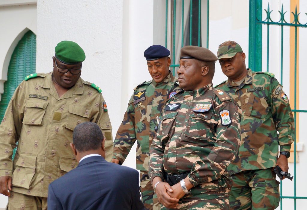 Abdourahmane Tchiani and other army commanders in the capital Niamey, Niger in July 2023.
