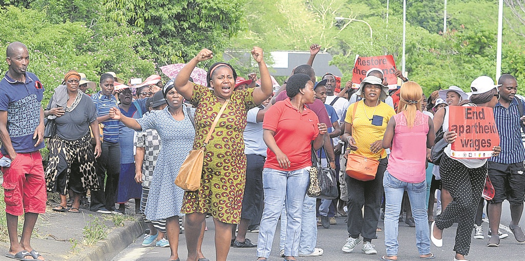 UKZN workers protest yesterday for better conditions.                                              Photo by Jabulani Langa 