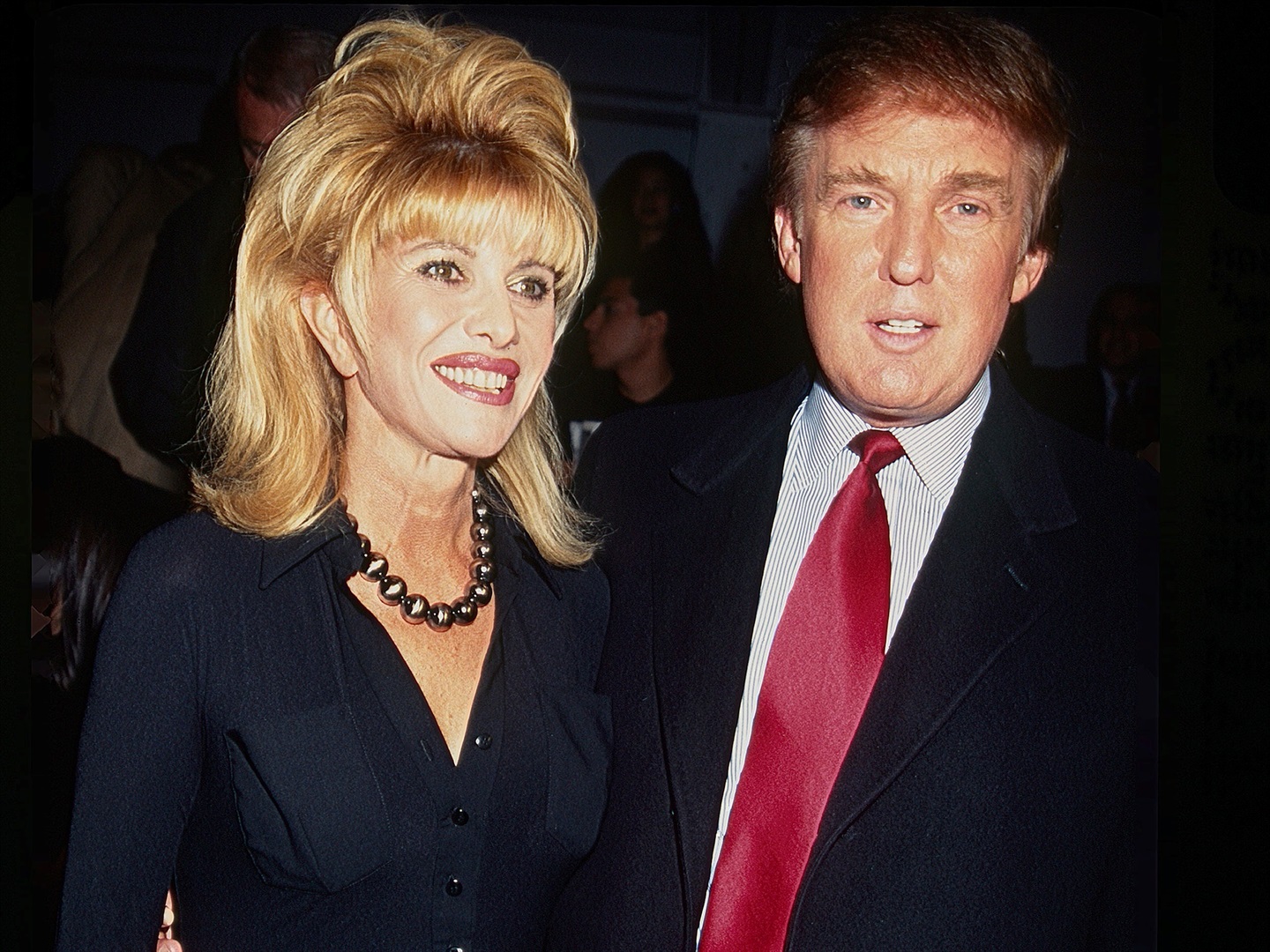 Ivana Trump and Donald Trump at a Betsey Johnson fashion show in New York City in 1997, five years after their divorce.