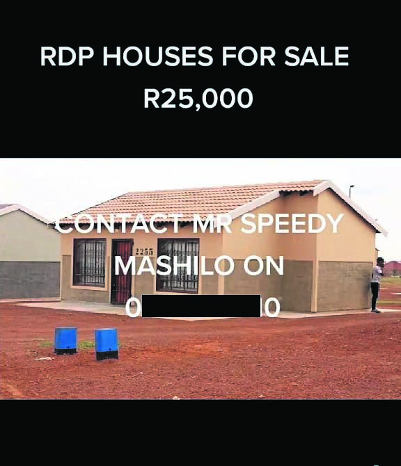 A screengrab from a video that is doing the rounds, claiming the MEC’s selling RDP houses.