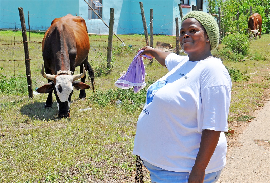 Buyiselwa Tyutyu says there was no way she was going to let the cow get away with it.     Photo by Thamsanqa Mbovane 