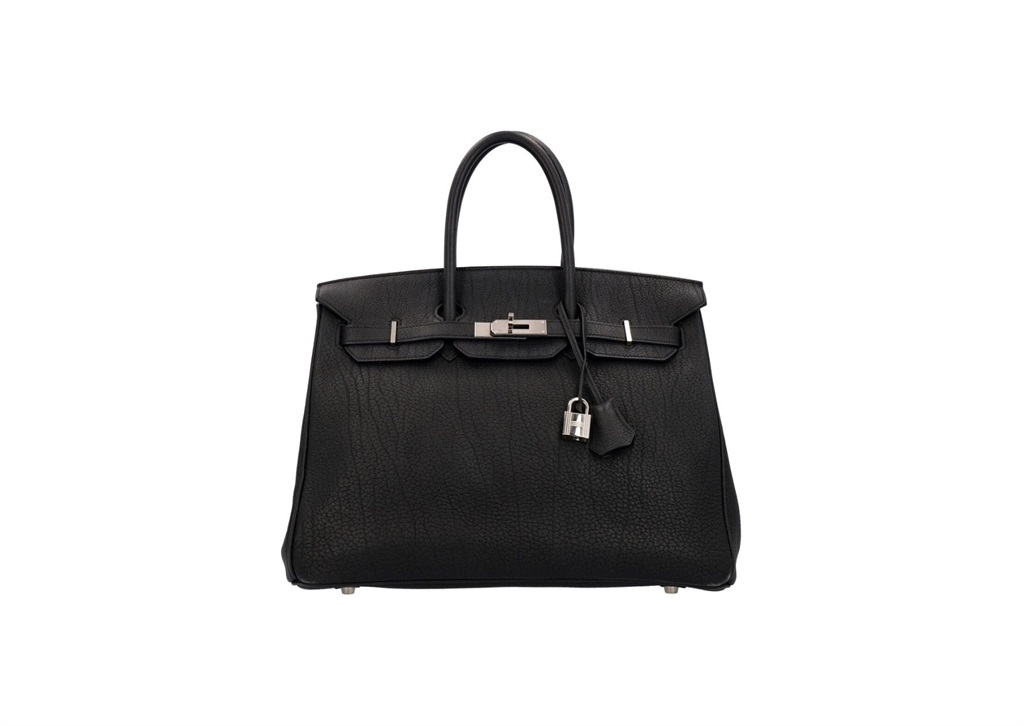 Hermès Fjord Leather Birkin 35 in black. (Image: Supplied/Luxity)