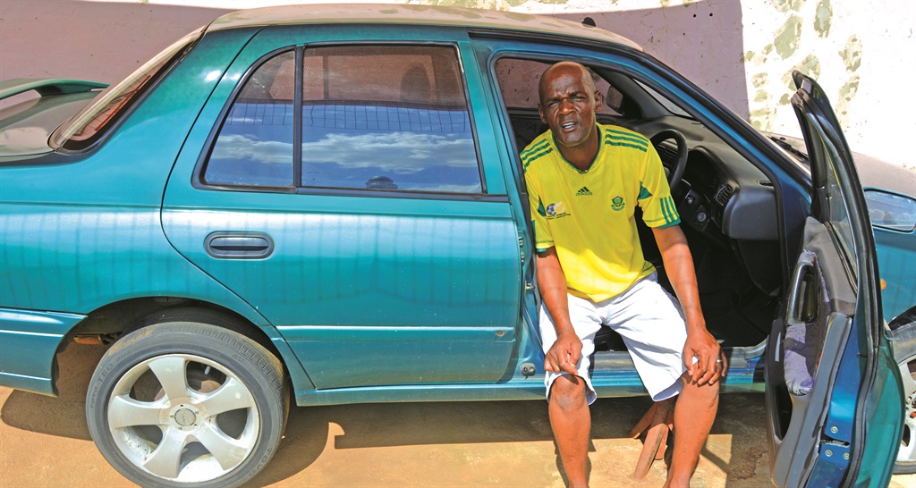 Bongani Mbuli from Spruitview cannot drive his Nissan Sentra because he feels haunted in it.  Photo by Everson Luhanga  