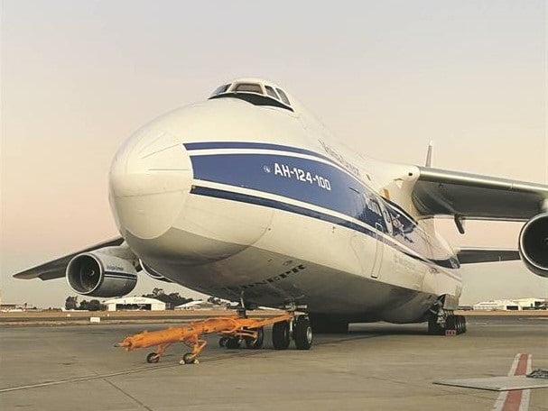 The Russian Antonov AN-124 was stuck in South Africa for a week as suppliers refused to refuel the plane. Photo: André de Beer