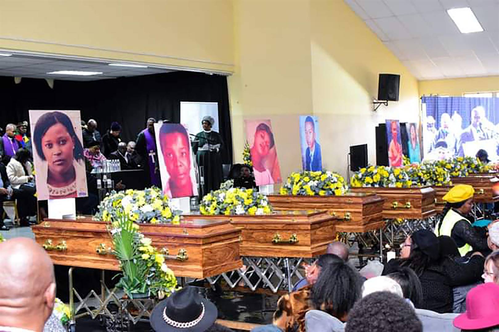 The seven people who were murdered on 15 July at Lismore farm were laid to rest on Saturday.       Photo by Joseph Mokoaledi